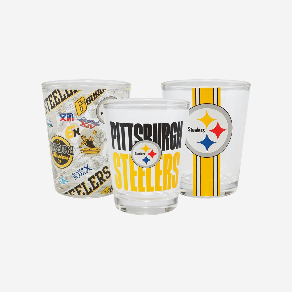 Pittsburgh Steelers 3 Pack Shot Glass FOCO - FOCO.com