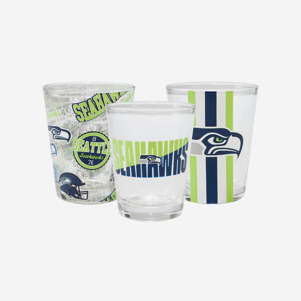 Seattle Seahawks 3 Pack Shot Glass FOCO - FOCO.com