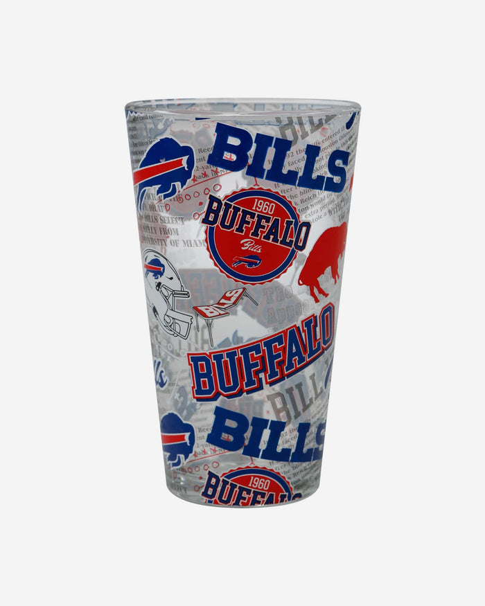 Buffalo Bills Historic Print Pint Glass FOCO - FOCO.com