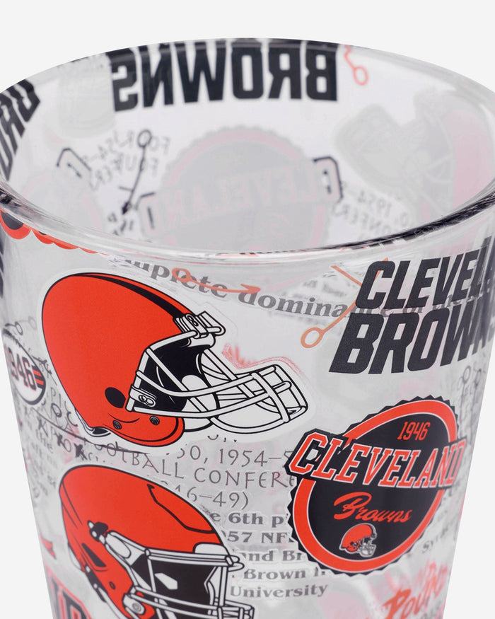 Cleveland Browns Historic Print Pint Glass FOCO - FOCO.com