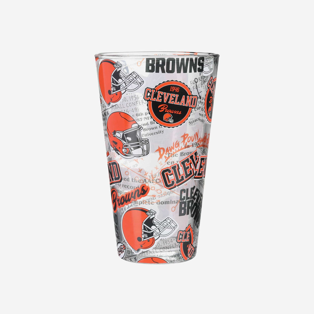 Cleveland Browns Historic Print Pint Glass FOCO - FOCO.com