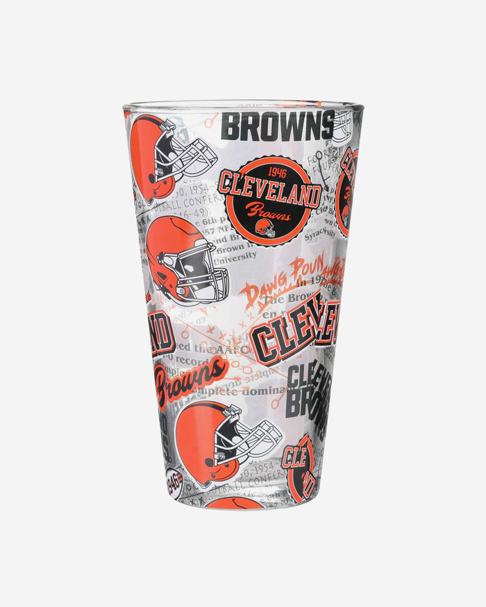 Cleveland Browns Historic Print Pint Glass FOCO - FOCO.com