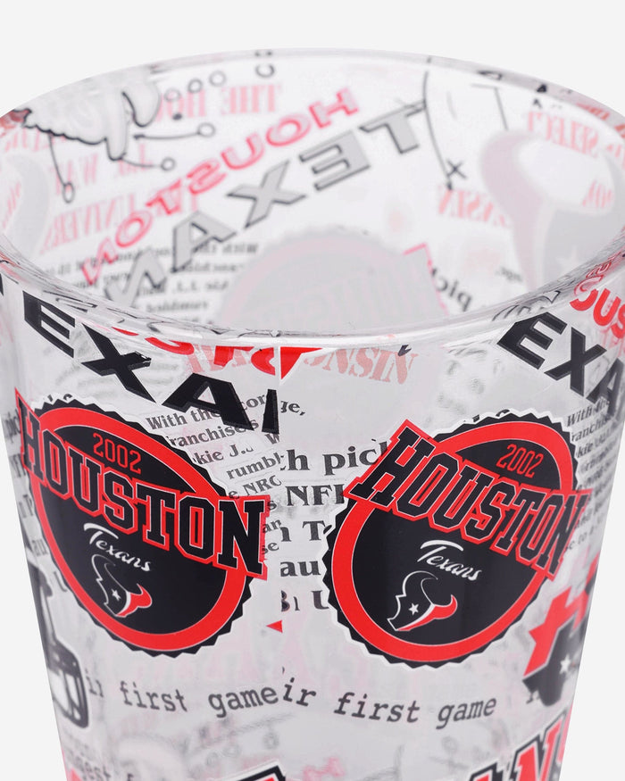 Houston Texans Historic Print Pint Glass FOCO - FOCO.com