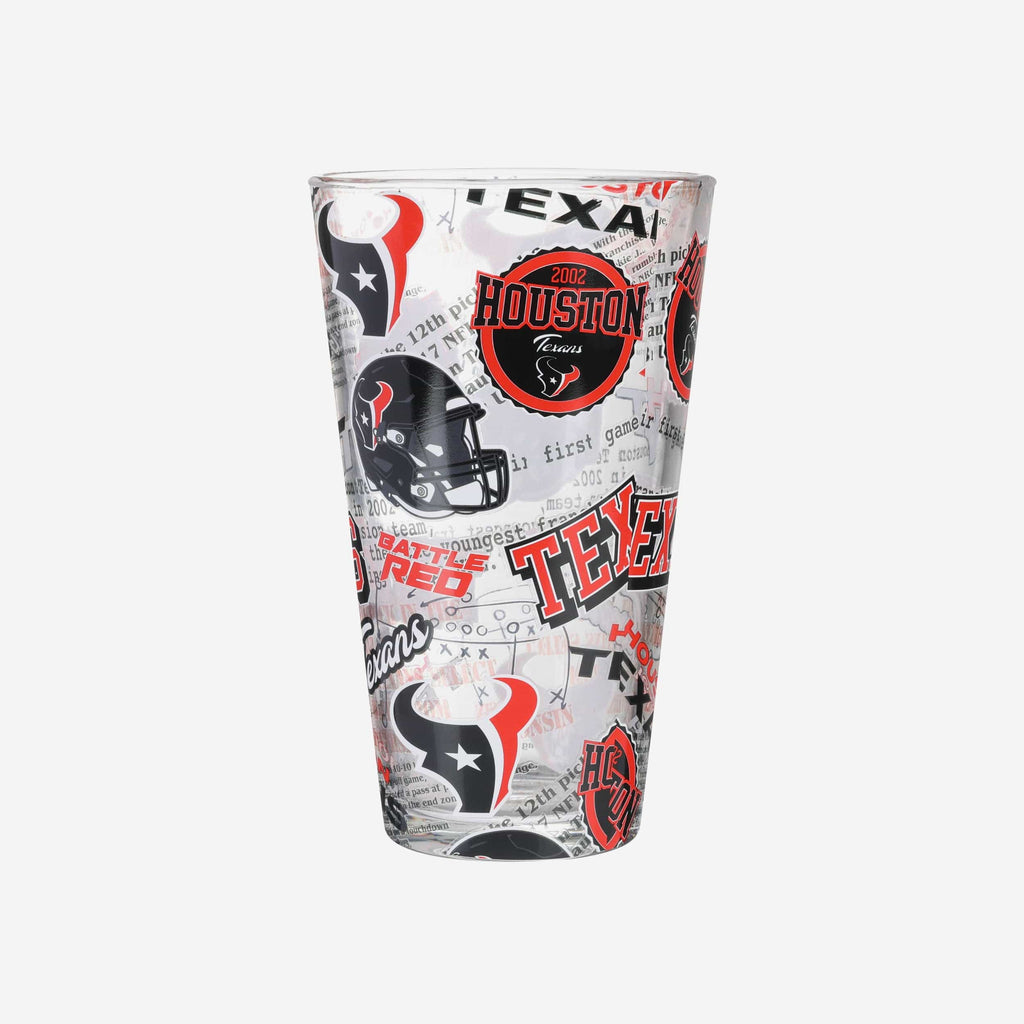 Houston Texans Historic Print Pint Glass FOCO - FOCO.com