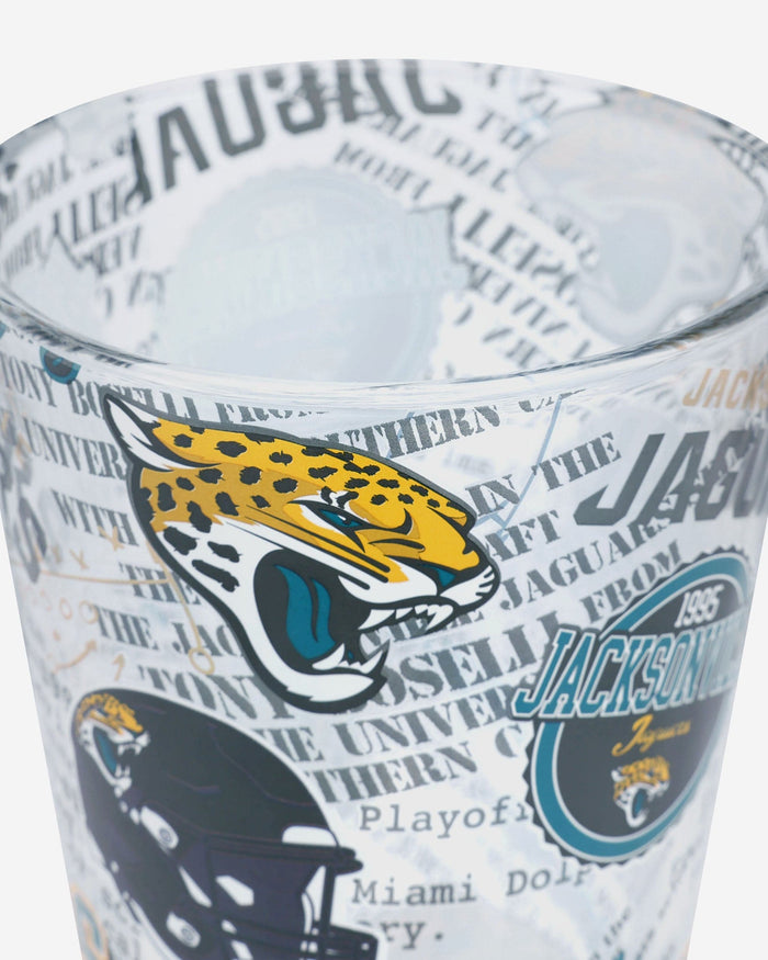 Jacksonville Jaguars Historic Print Pint Glass FOCO - FOCO.com