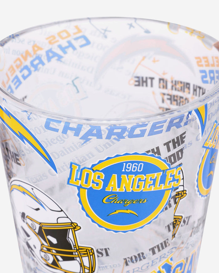 Los Angeles Chargers Historic Print Pint Glass FOCO - FOCO.com