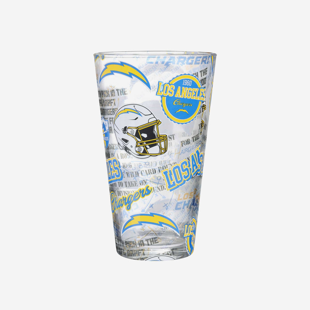 Los Angeles Chargers Historic Print Pint Glass FOCO - FOCO.com