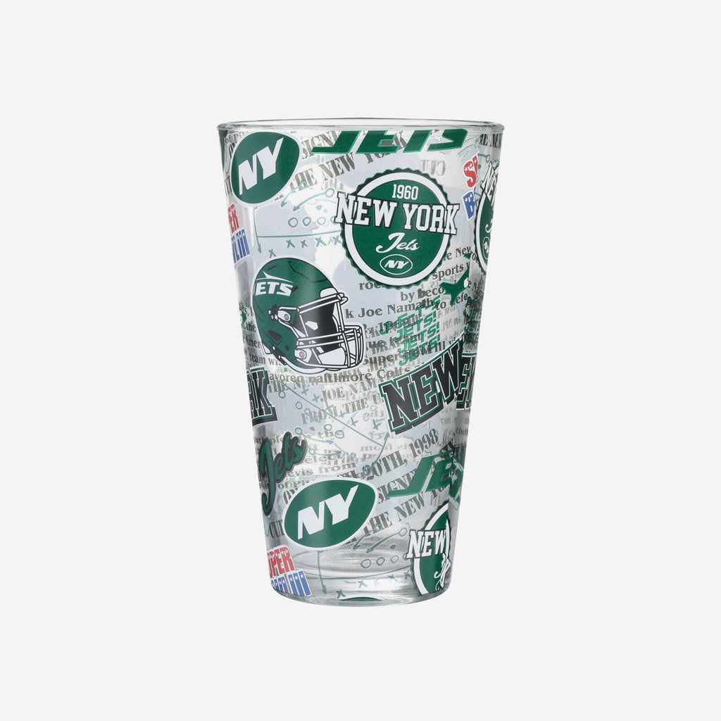 New York Jets Historic Print Pint Glass FOCO - FOCO.com