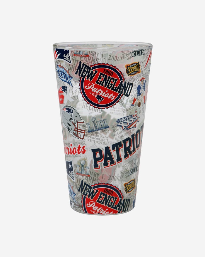 New England Patriots Historic Print Pint Glass FOCO - FOCO.com