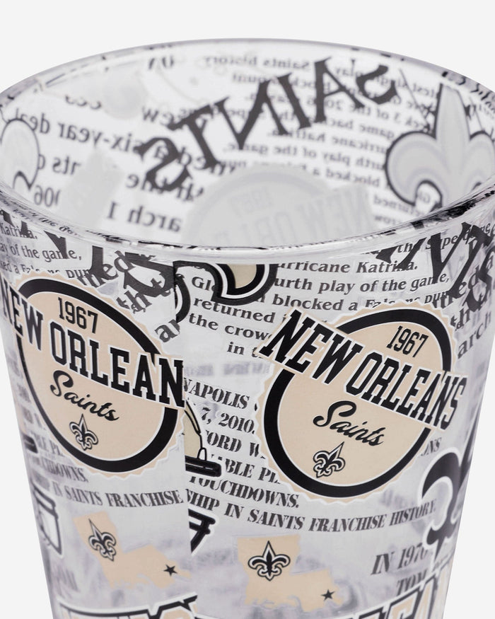 New Orleans Saints Historic Print Pint Glass FOCO - FOCO.com