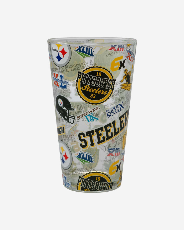 Pittsburgh Steelers Historic Print Pint Glass FOCO - FOCO.com