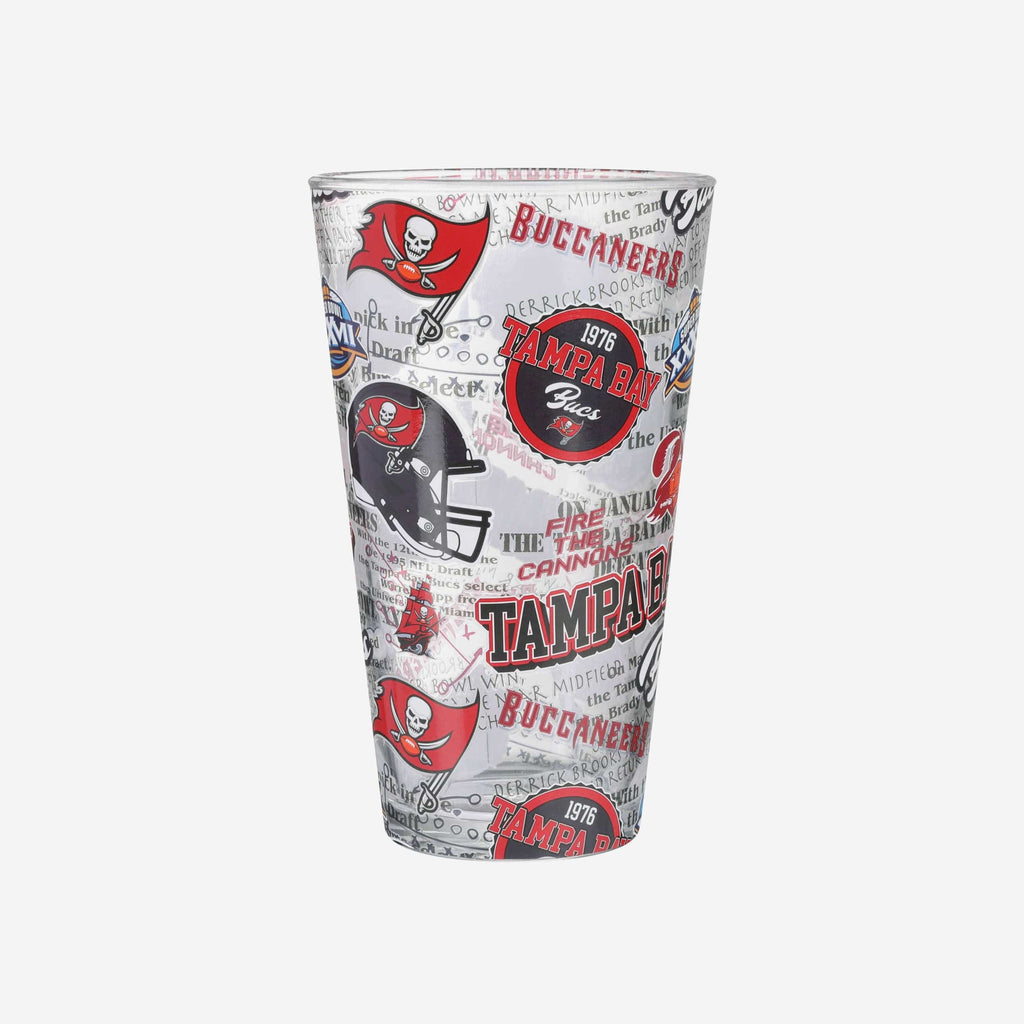 Tampa Bay Buccaneers Historic Print Pint Glass FOCO - FOCO.com