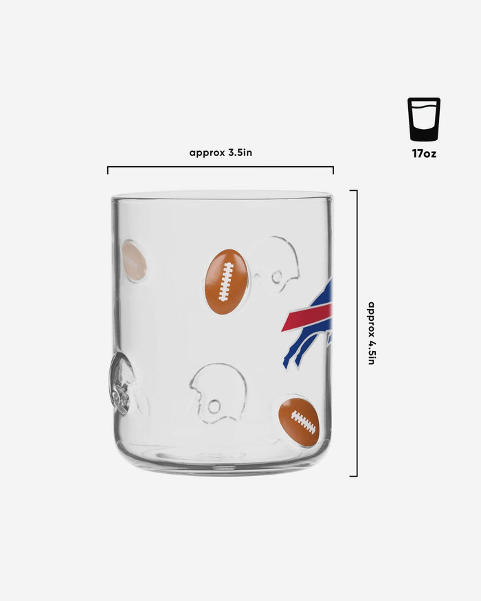 Buffalo Bills Team Logo 17 oz Glass Cup FOCO - FOCO.com