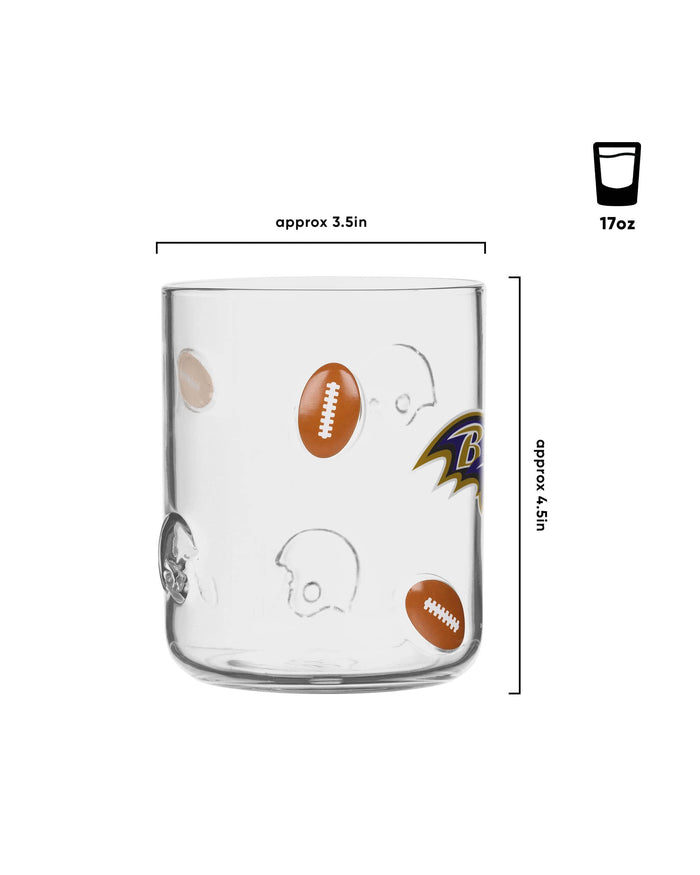 Baltimore Ravens Team Logo 17 oz Glass Cup