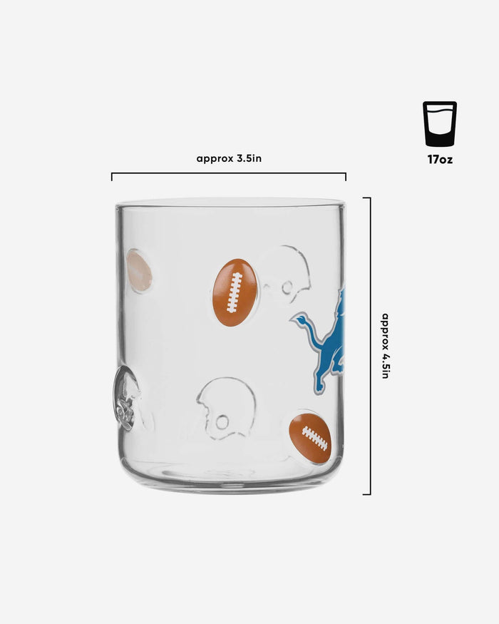 Detroit Lions Team Logo 17 oz Glass Cup FOCO - FOCO.com