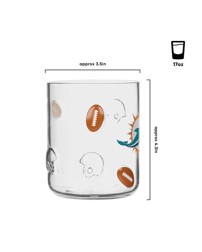 Miami Dolphins Team Logo 17 oz Glass Cup