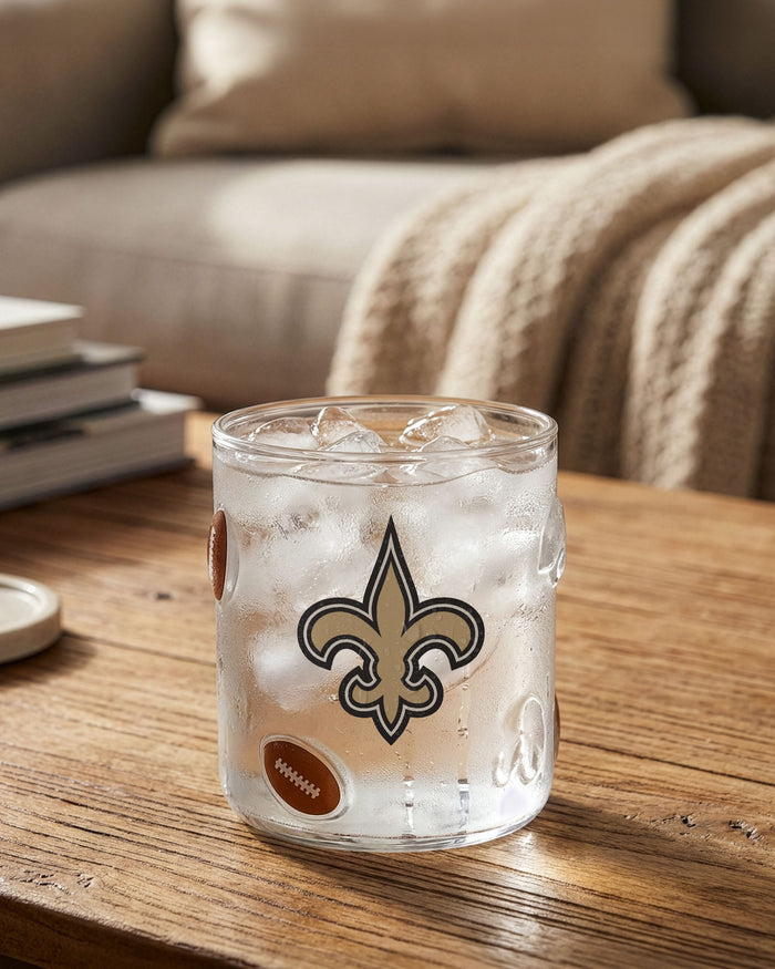 New Orleans Saints Team Logo 17 oz Glass Cup