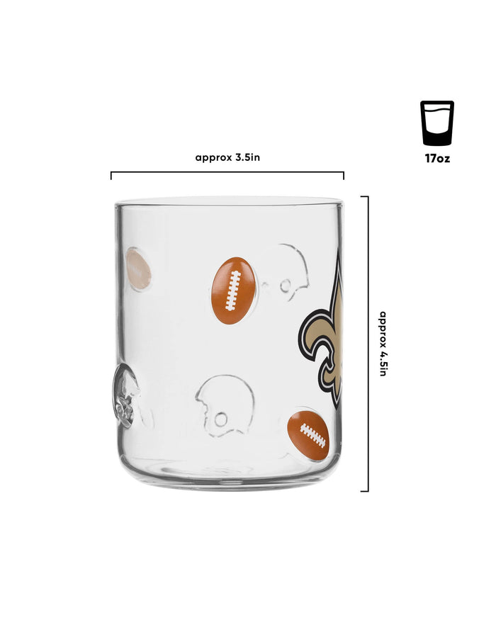 New Orleans Saints Team Logo 17 oz Glass Cup