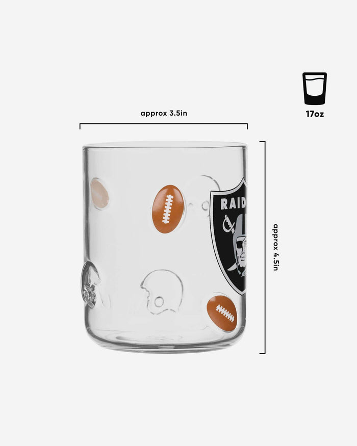 Las Vegas Raiders Team Logo 17 oz Glass Cup FOCO - FOCO.com