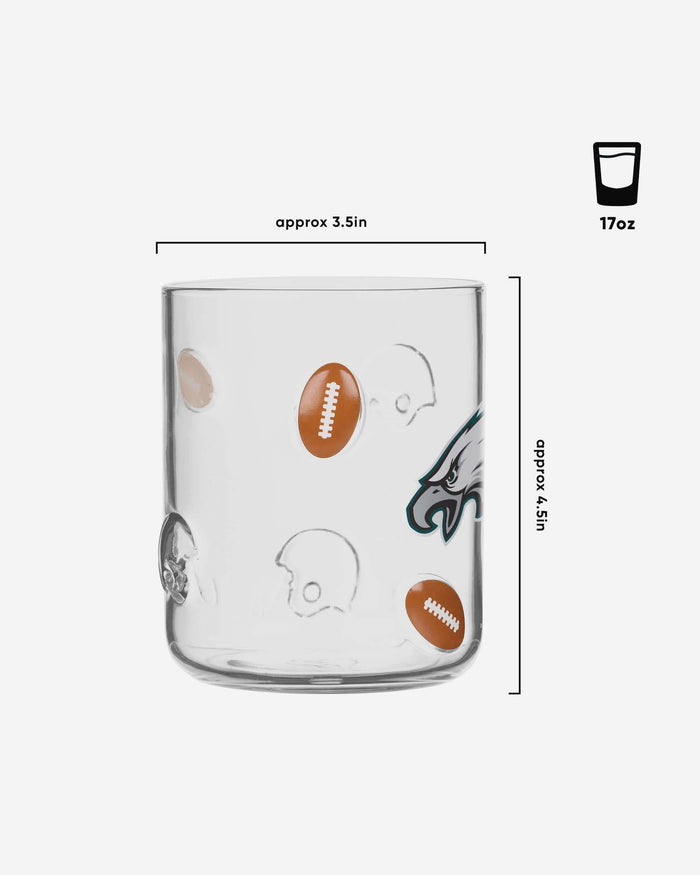 Philadelphia Eagles Team Logo 17 oz Glass Cup FOCO - FOCO.com