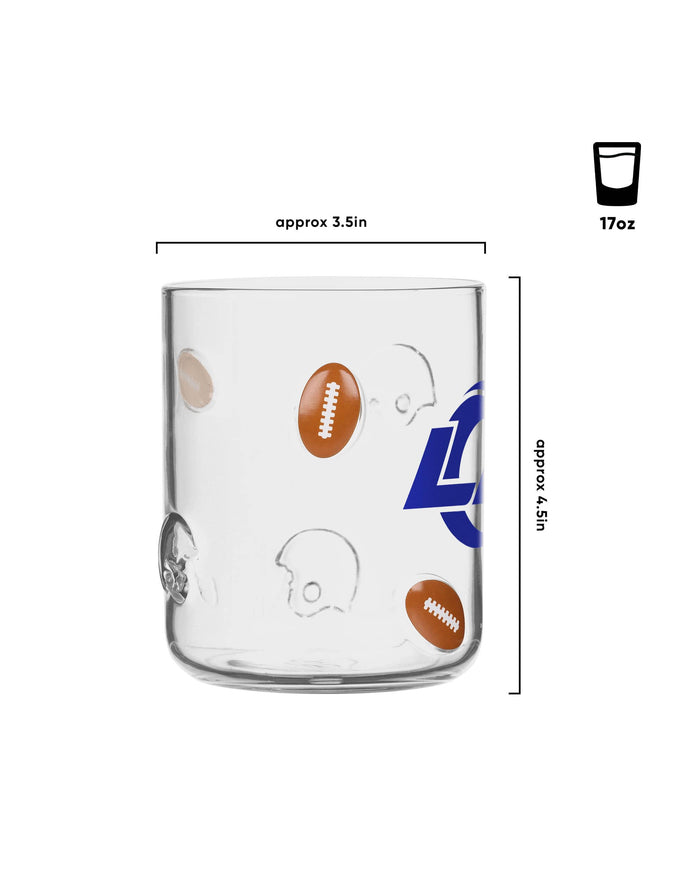 Los Angeles Rams Team Logo 17 oz Glass Cup
