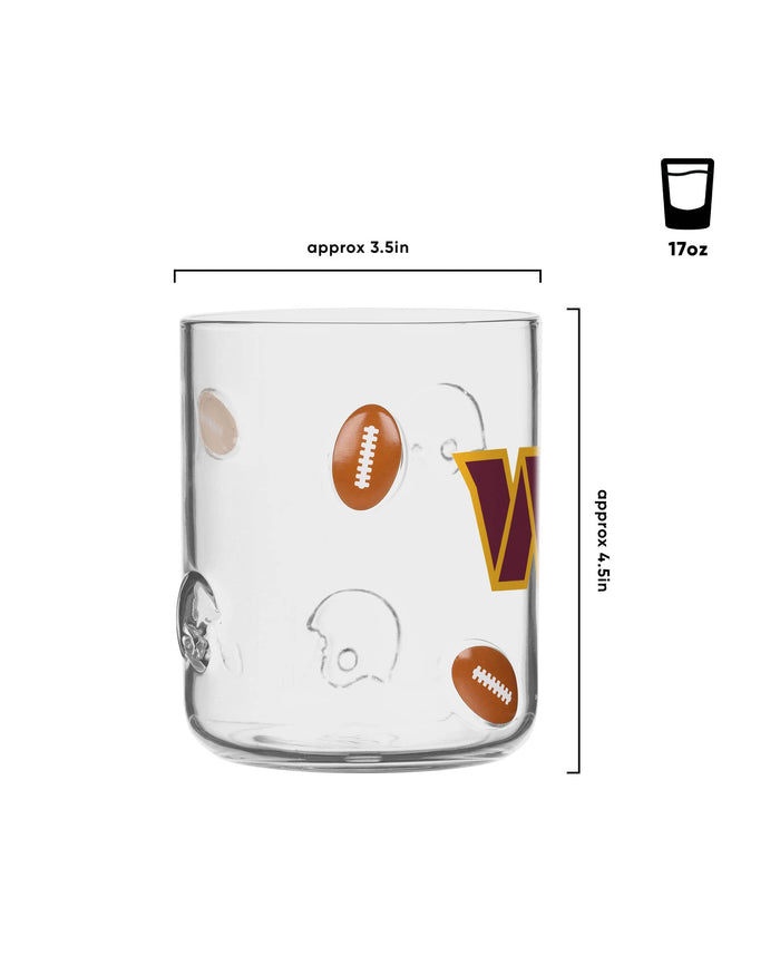 Washington Commanders Team Logo 17 oz Glass Cup