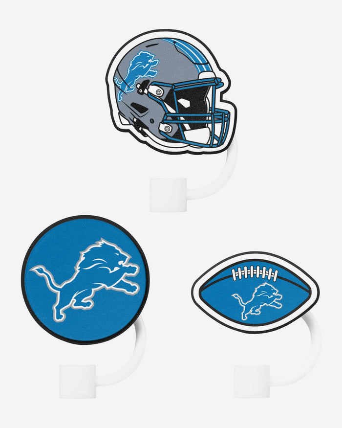 Detroit Lions 3 Pack Primary Logo Straw Toppers FOCO - FOCO.com