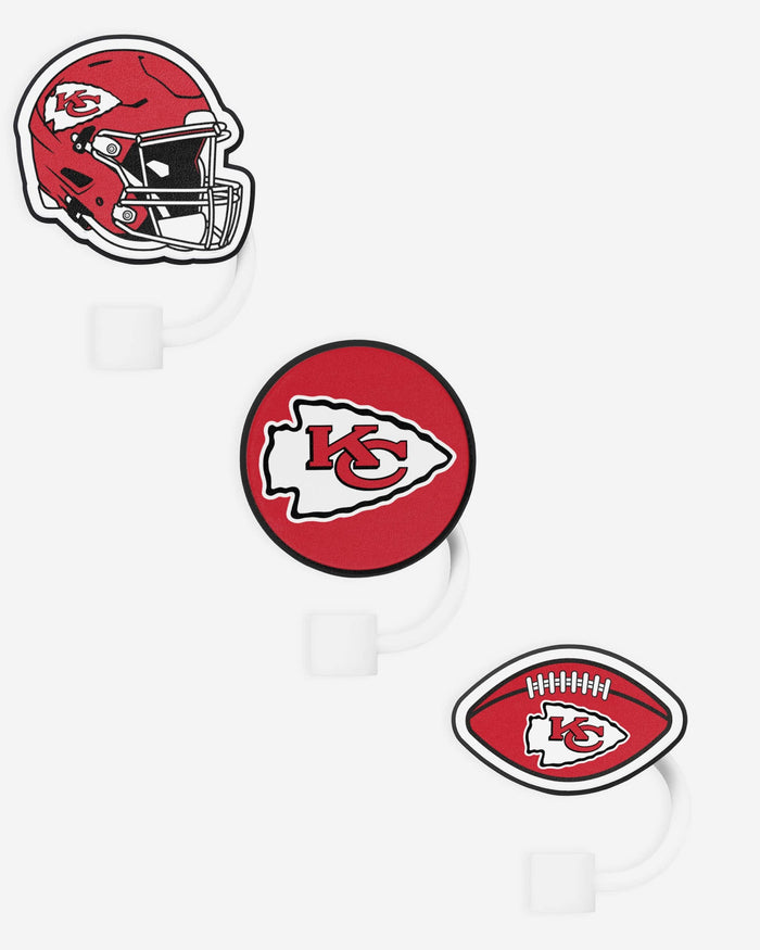 Kansas City Chiefs 3 Pack Primary Logo Straw Toppers FOCO - FOCO.com