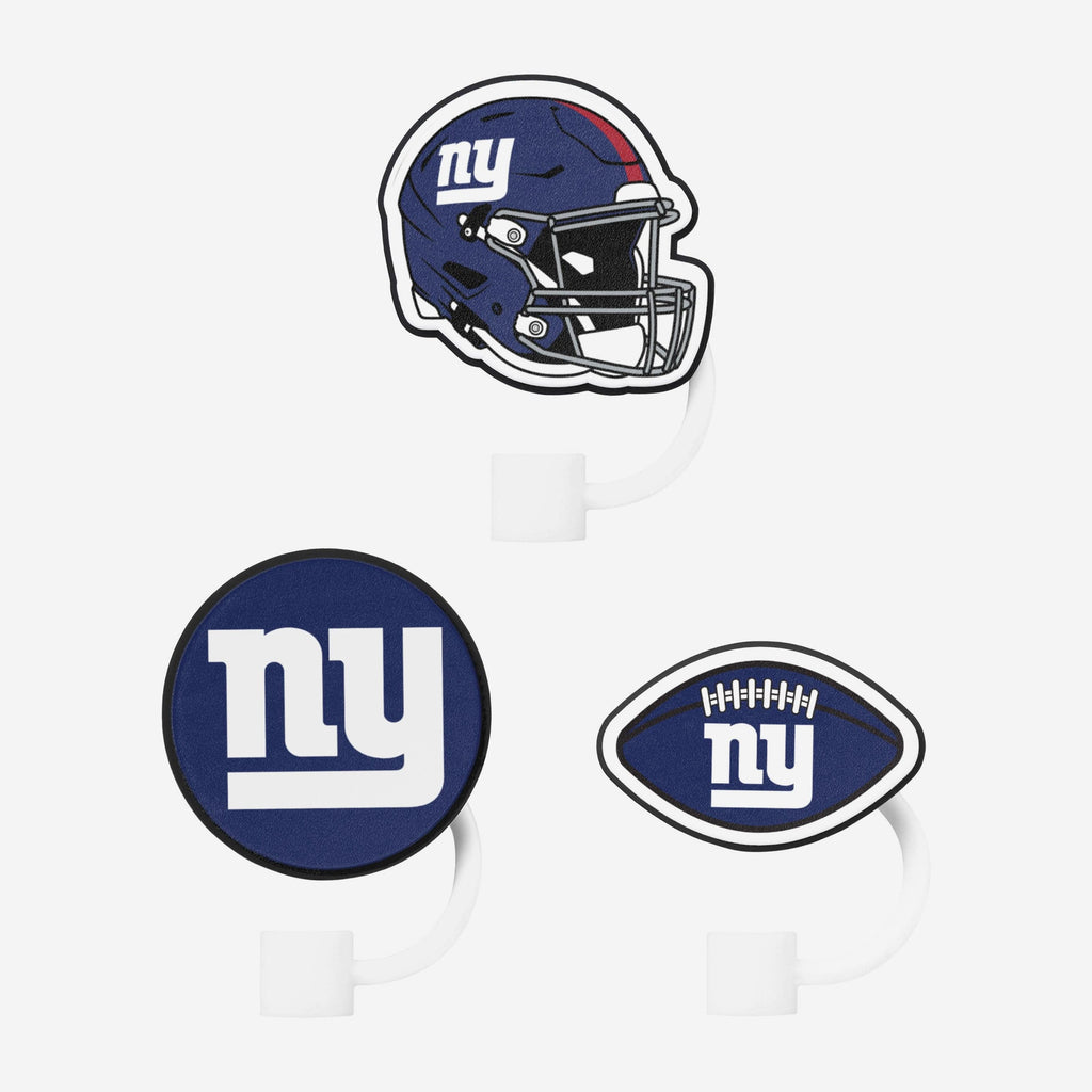 New York Giants 3 Pack Primary Logo Straw Toppers FOCO - FOCO.com