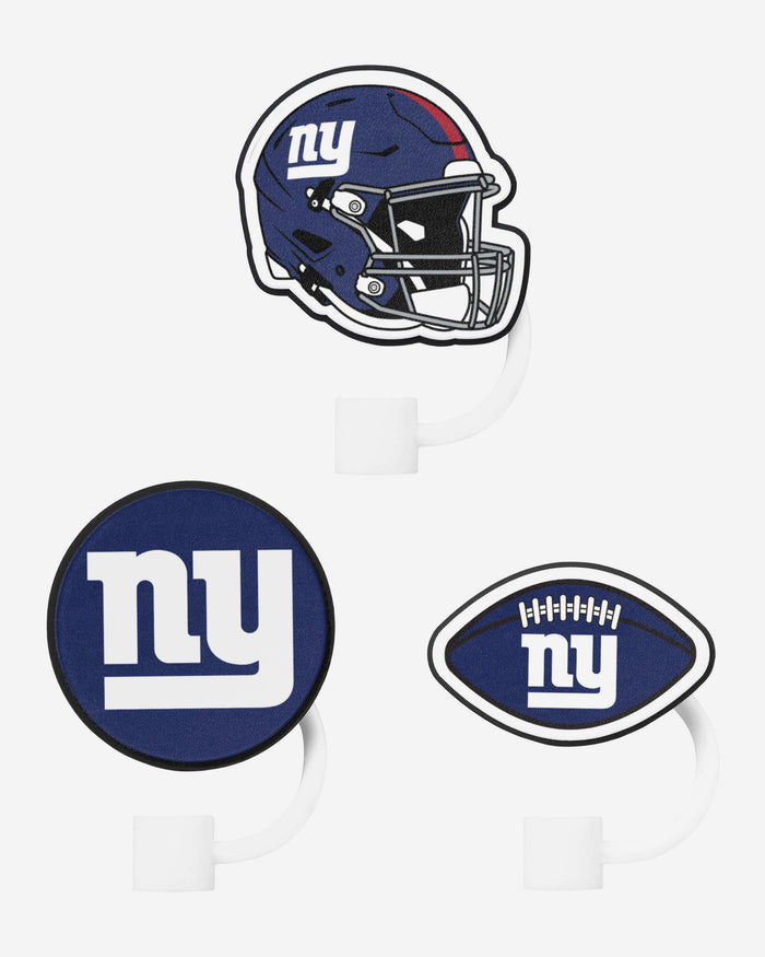 New York Giants 3 Pack Primary Logo Straw Toppers FOCO - FOCO.com