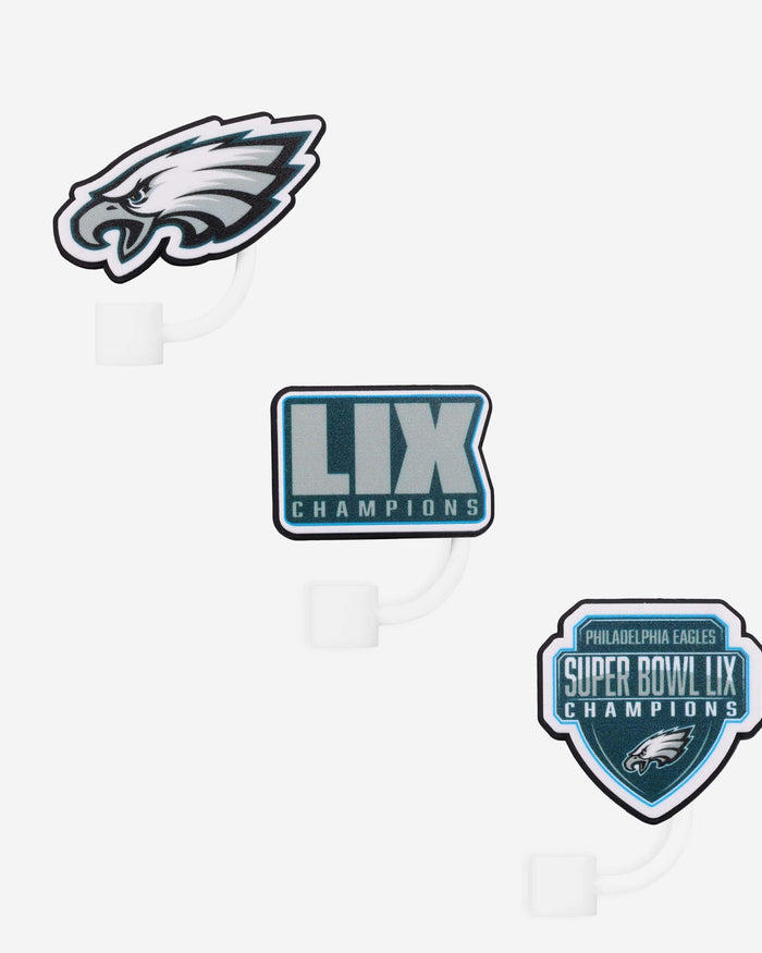 Philadelphia Eagles Super Bowl LIX Champions Straw Toppers FOCO - FOCO.com