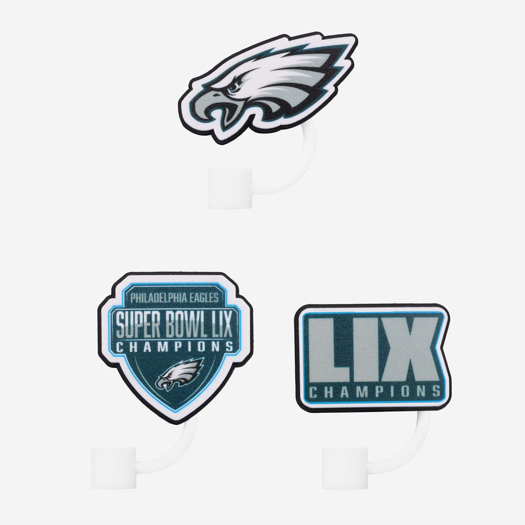 Philadelphia Eagles Super Bowl LIX Champions Straw Toppers FOCO - FOCO.com