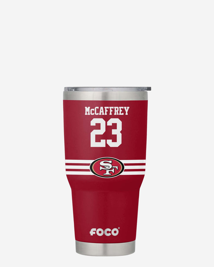 Christian McCaffrey San Francisco 49ers Team Logo 30 oz Player Tumbler FOCO - FOCO.com