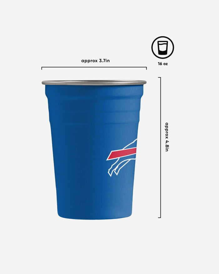 Buffalo Bills 2 Pack Reusable Stainless Steel 16 oz Tumbler Cup FOCO - FOCO.com