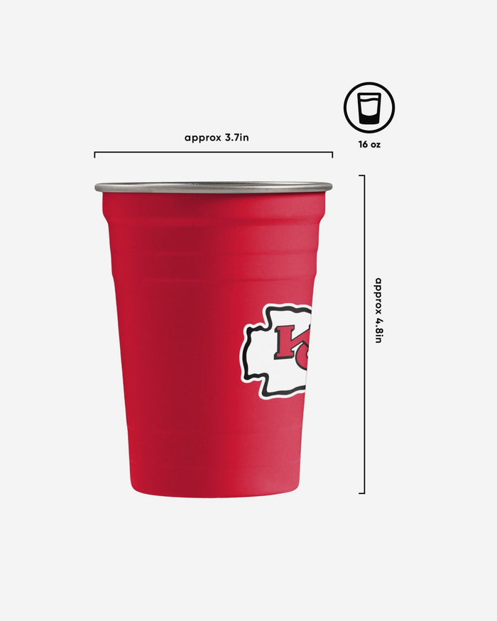 Kansas City Chiefs 2 Pack Reusable Stainless Steel 16 oz Tumbler Cup FOCO - FOCO.com