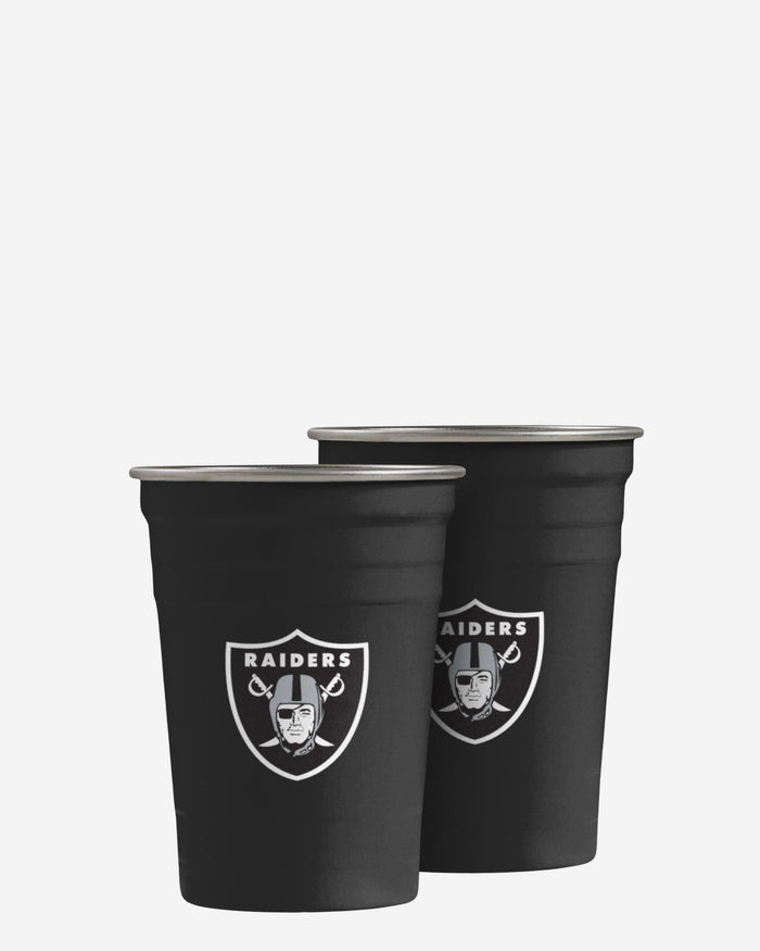 Las Vegas Raiders 2 Pack Reusable Stainless Steel 16 oz Tumbler Cup FOCO - FOCO.com