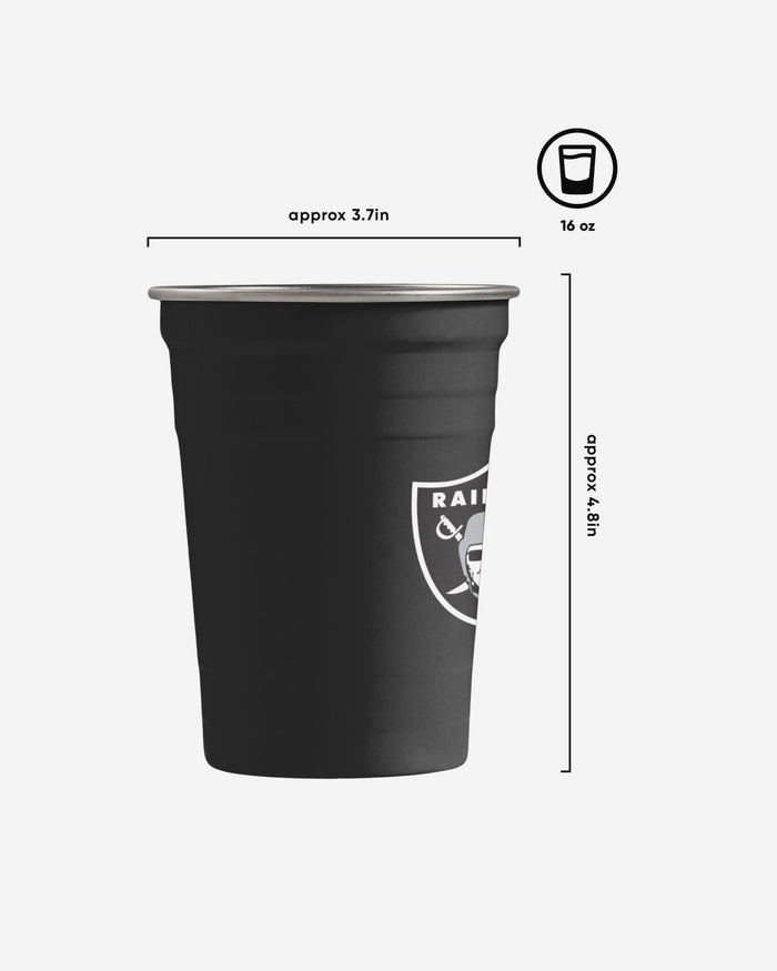 Las Vegas Raiders 2 Pack Reusable Stainless Steel 16 oz Tumbler Cup FOCO - FOCO.com