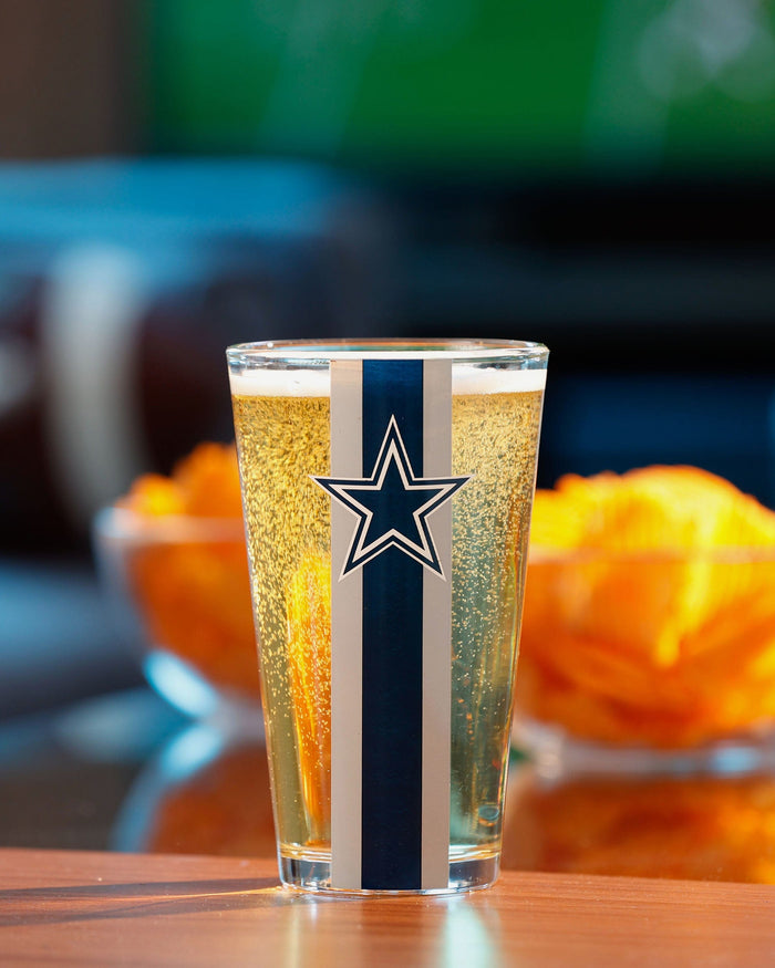 Dallas Cowboys Team Stripe Pint Glass FOCO - FOCO.com