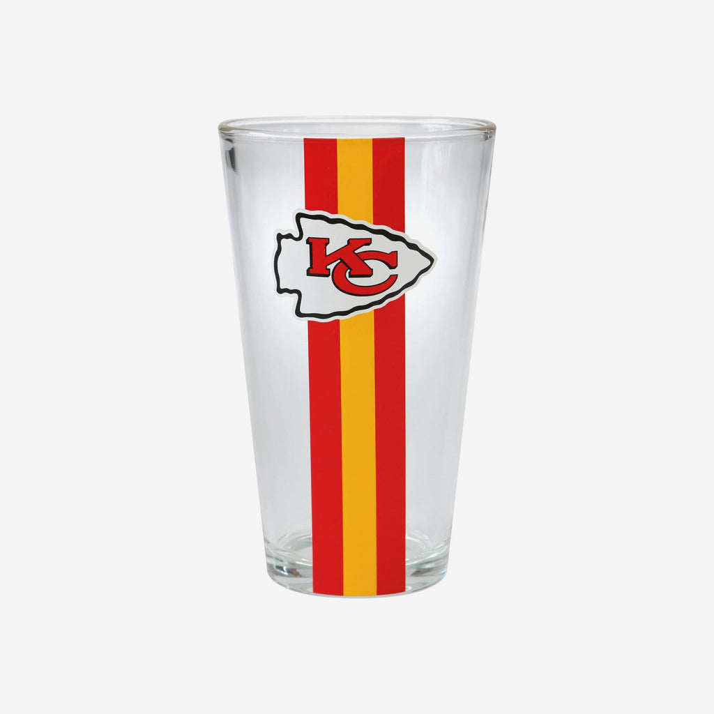 Kansas City Chiefs Team Stripe Pint Glass FOCO - FOCO.com