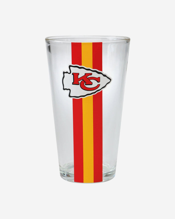 Kansas City Chiefs Team Stripe Pint Glass FOCO - FOCO.com