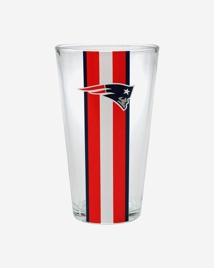 New England Patriots Team Stripe Pint Glass FOCO - FOCO.com