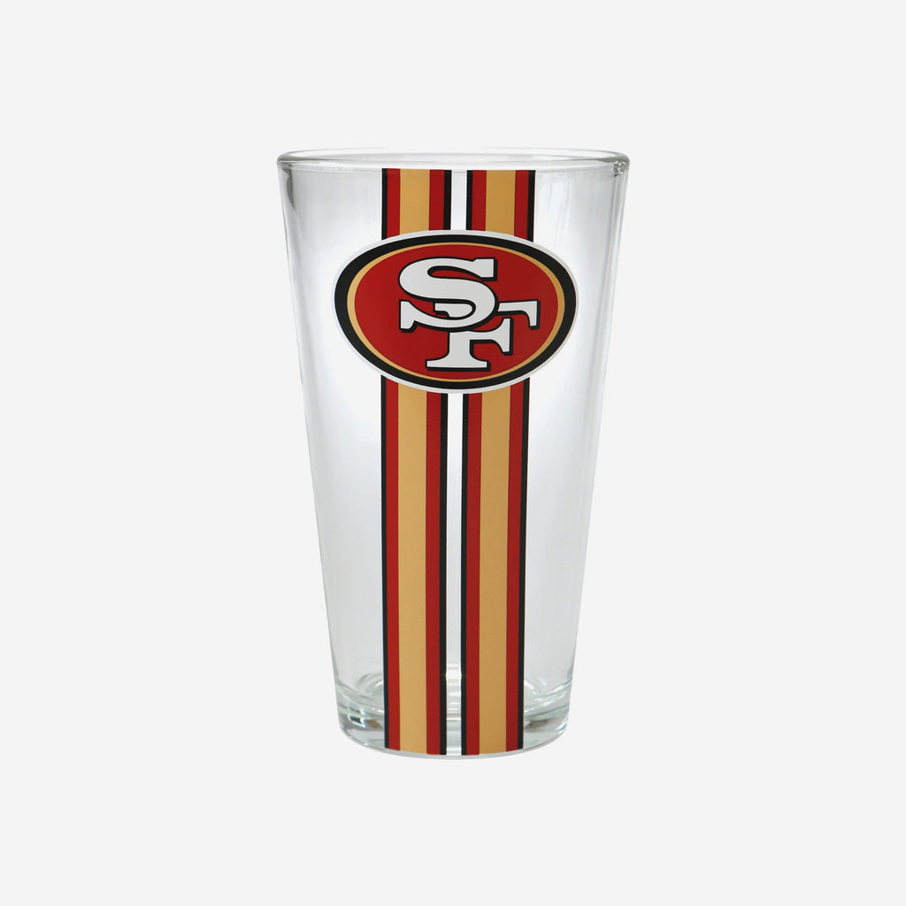 San Francisco 49ers Team Stripe Pint Glass FOCO - FOCO.com