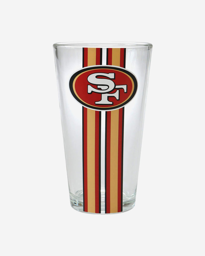 San Francisco 49ers Team Stripe Pint Glass FOCO - FOCO.com