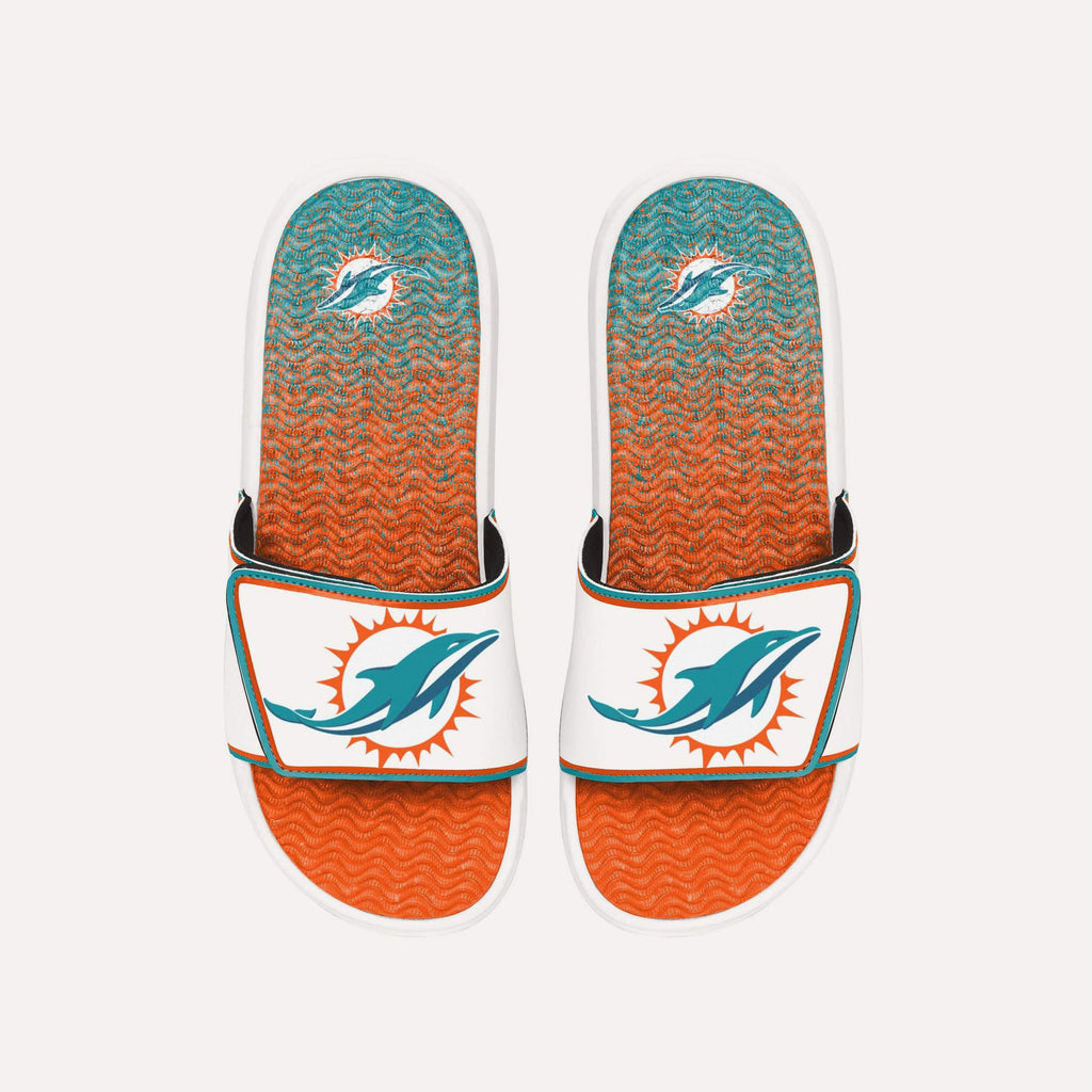 Miami Dolphins Primary Logo Gradient Gel Slide FOCO S - FOCO.com