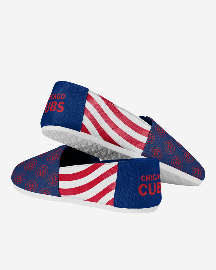 Chicago Cubs Womens Stripe Canvas Shoe FOCO - FOCO.com