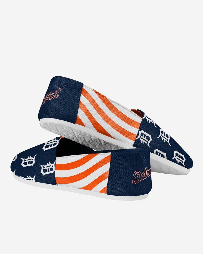 Detroit Tigers Womens Stripe Canvas Shoe FOCO - FOCO.com