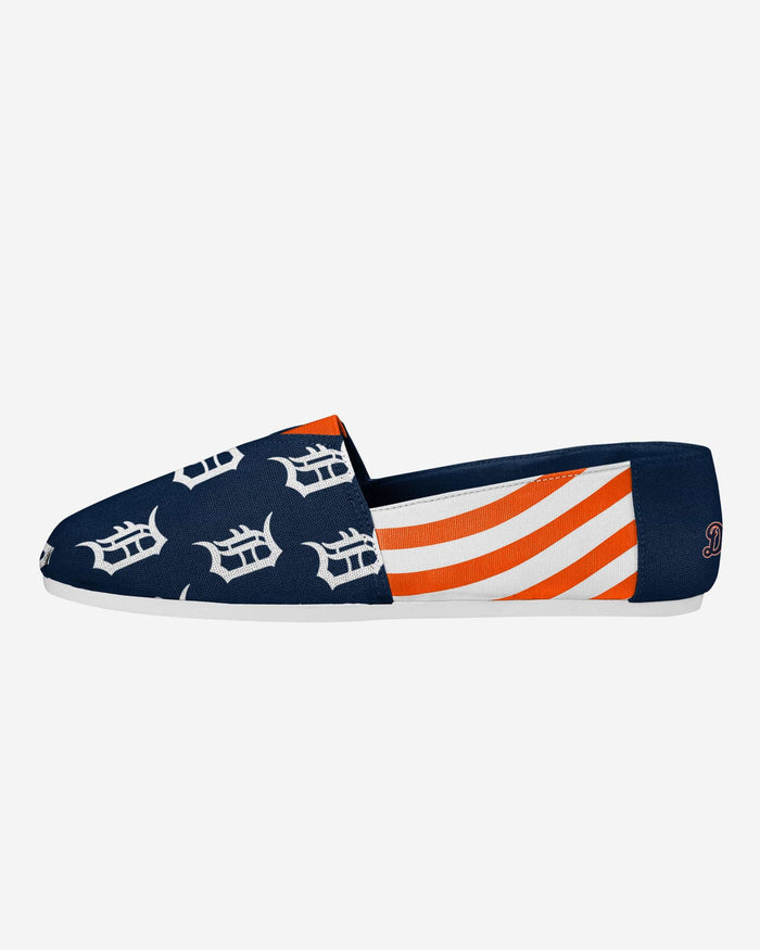 Detroit Tigers Womens Stripe Canvas Shoe FOCO S - FOCO.com