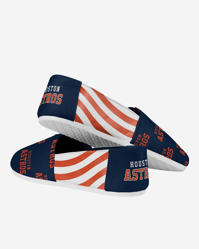 Houston Astros Womens Stripe Canvas Shoe FOCO - FOCO.com