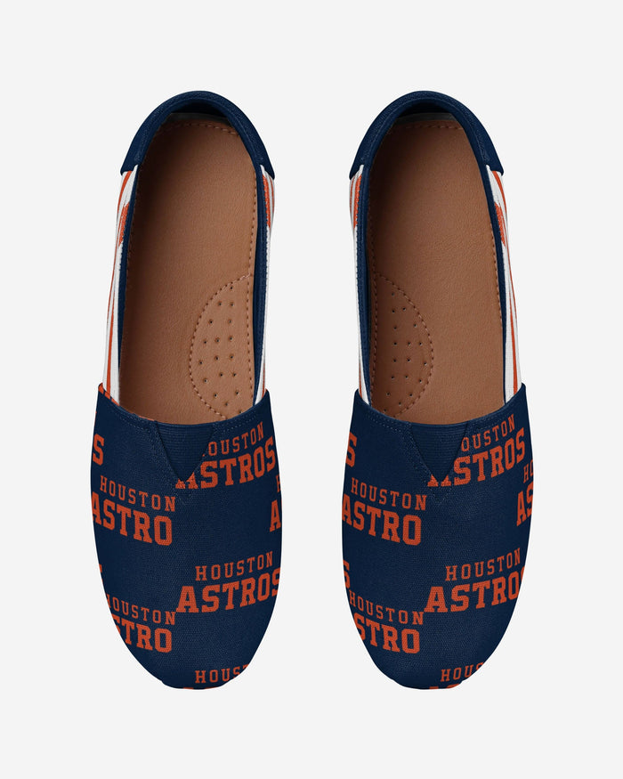 Houston Astros Womens Stripe Canvas Shoe FOCO - FOCO.com