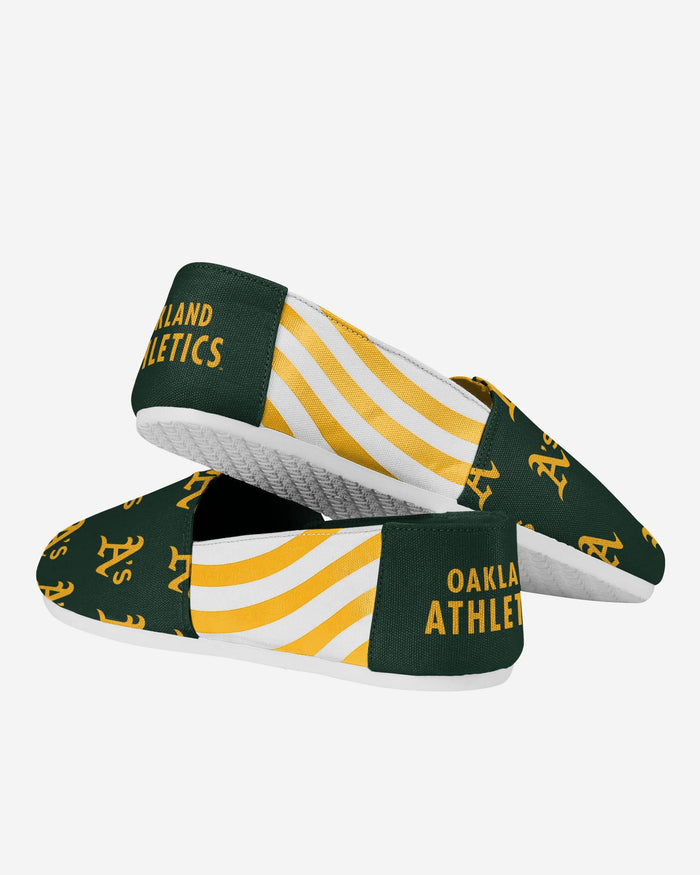 Oakland Athletics Womens Stripe Canvas Shoe FOCO - FOCO.com
